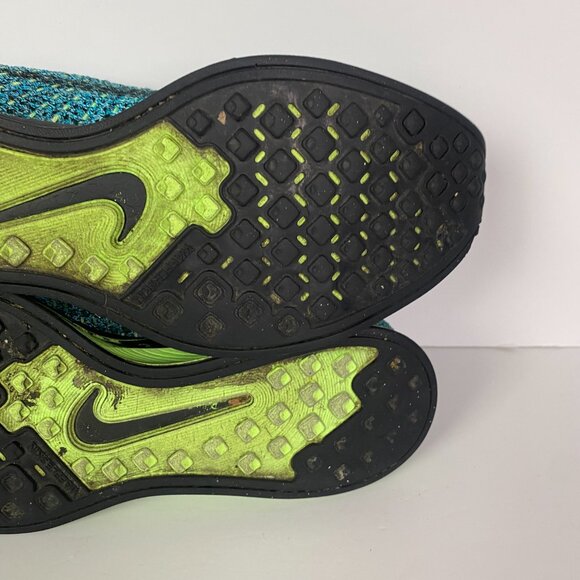 Nike Flyknit Racer Running Shoes Men's 8.5 Blue Lagoon Sneakers 526628 401 - Picture 14 of 16
